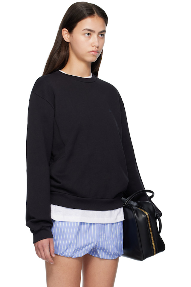 Флисовая толстовка с круглым вырезом Acne Studios, черный — фото 2
