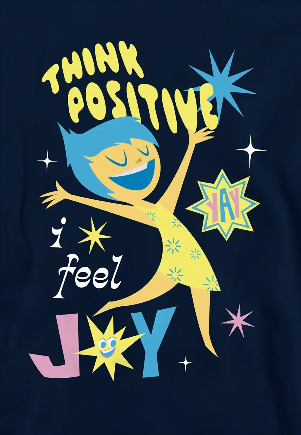 Детская худи Inside Out 2 Joy Think Positive, Disney, темно-синий — фото 2