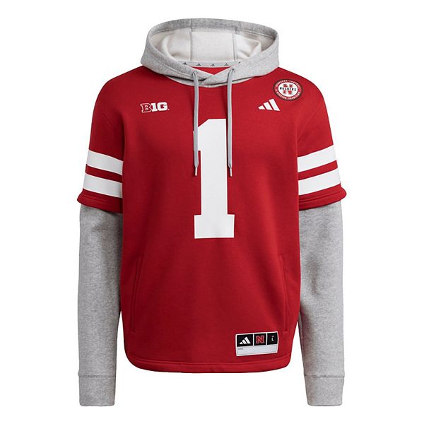 Мужской красный свитшот Nebraska Huskers Adidas — фото 3