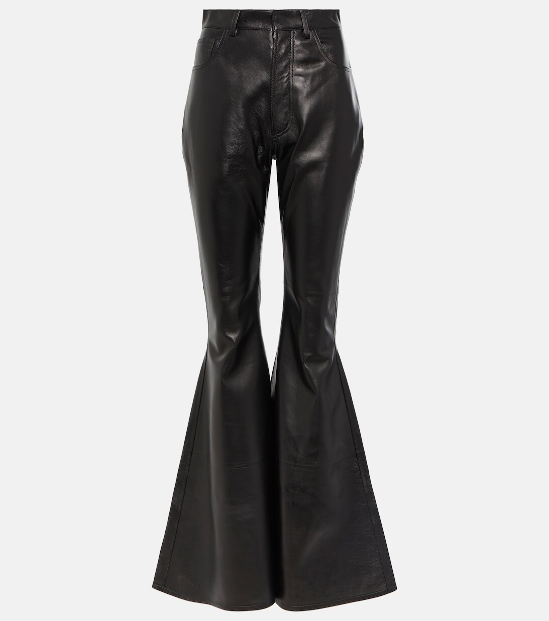 

Расклешенные кожаные брюки ALAÏA, черный