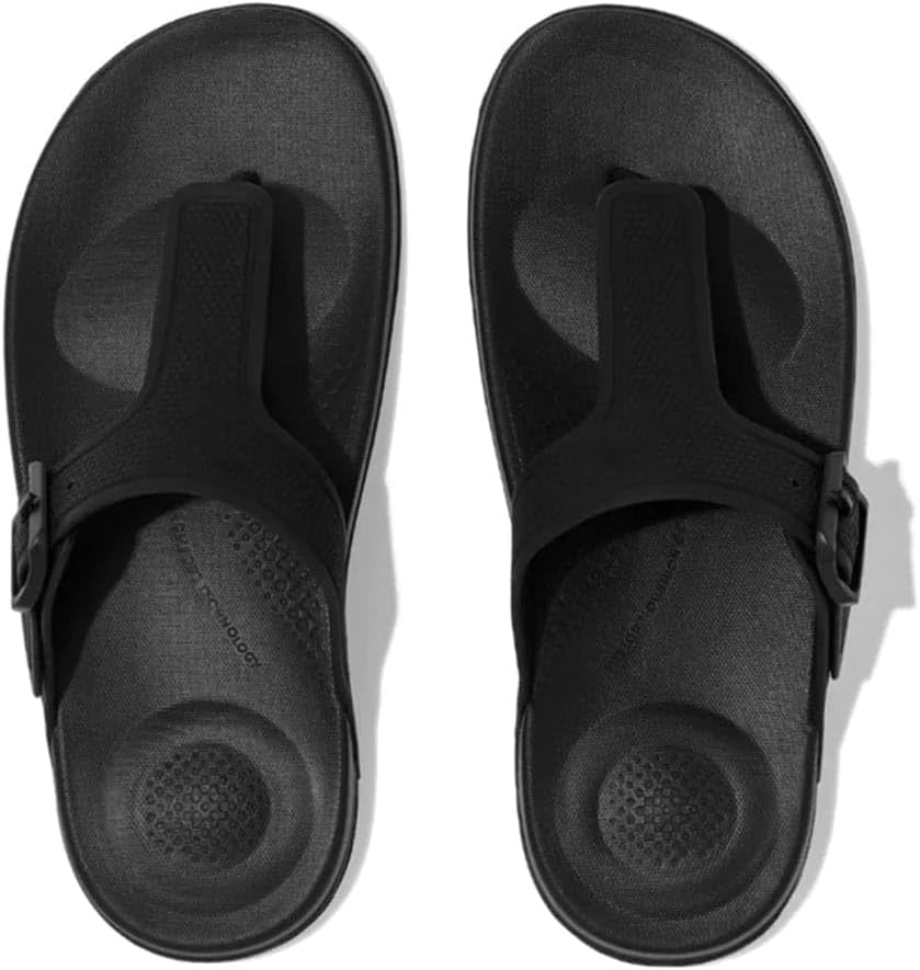 Мужские эргономичные шлепанцы FitFlop Iqushion, черный — фото 4
