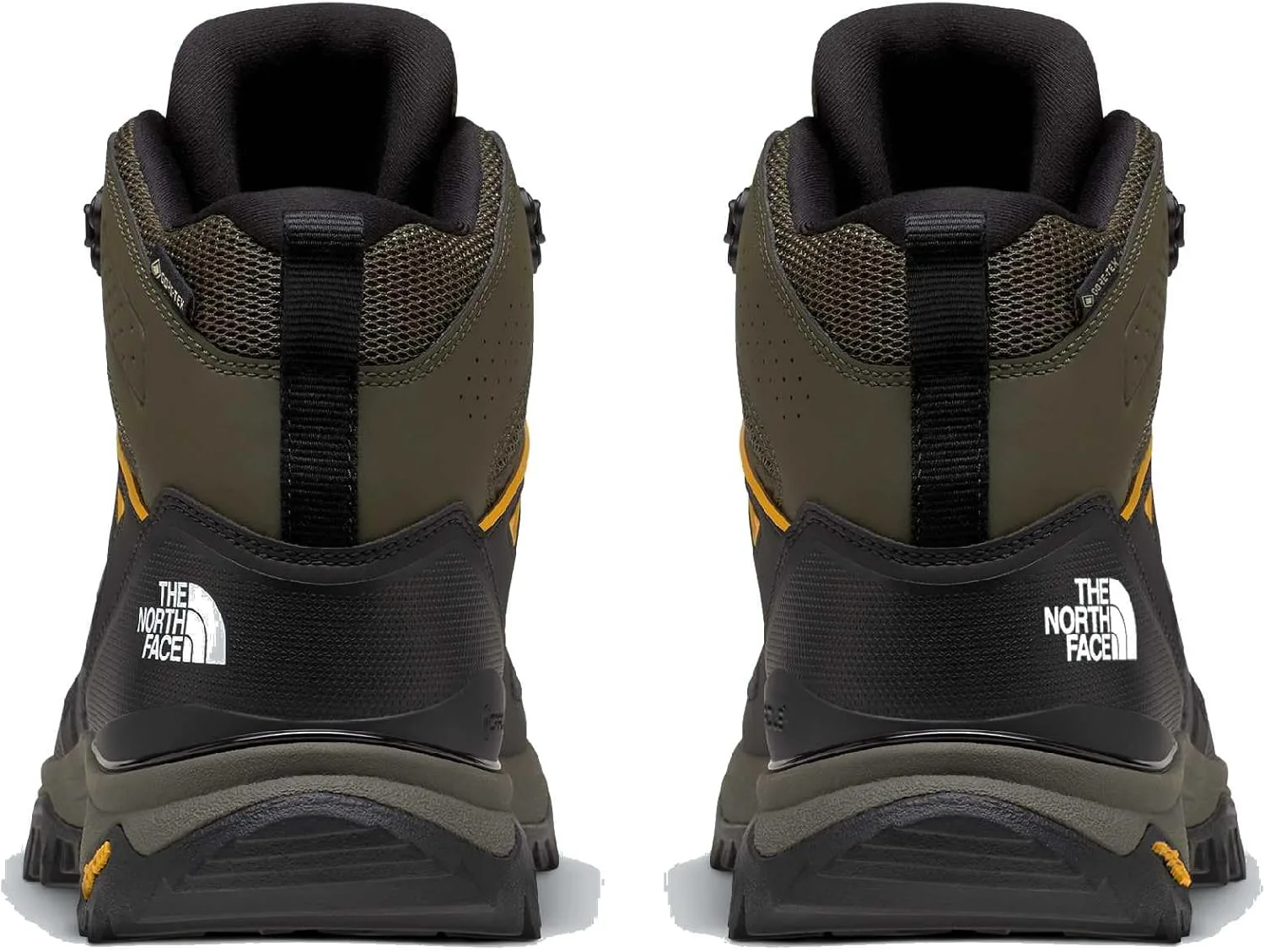Мужские походные ботинки The North Face Hedgehog Mid Gore-tex - водонепроницаемые, с амортизацией и резиновой подошвой, зеленый/черный — фото 4