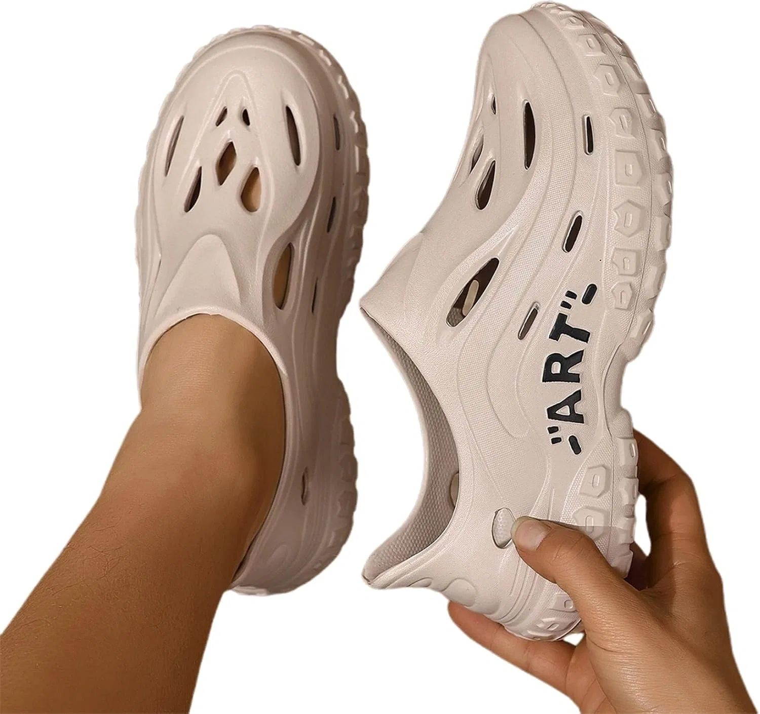 Сабо и пантолетты Für Herren Damen Leicht Hausschuhe mit Rutschfester Sohle Gartenclogs Küchenschuhe Unisex Weiche Gartenschuhe Garten Sommer Sandalen Strand Schuhe Badelatschen Hsternexy, B41 Khaki — фото 2