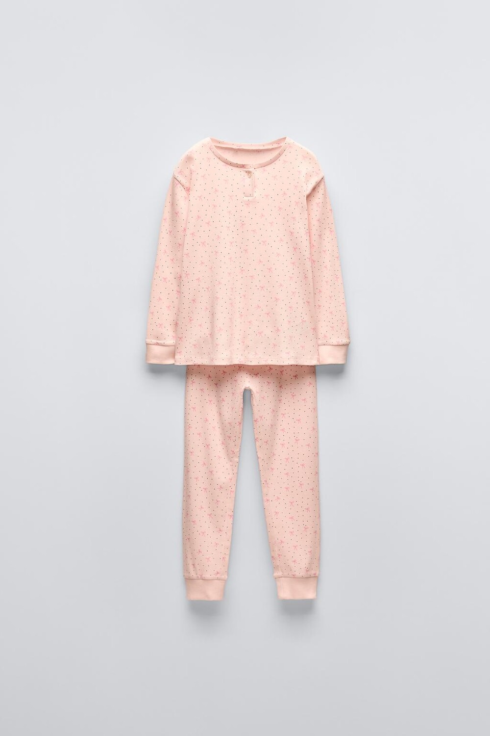 

6-14 лет/пижама с лентами в рубчик ZARA, розовый