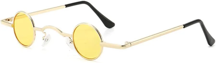 

Ретро круглые солнцезащитные очки для женщин и мужчин в стиле панк с металлическим каркасом, маленькая оправа, защита от ультрафиолета UV400 LANGSER, Gray