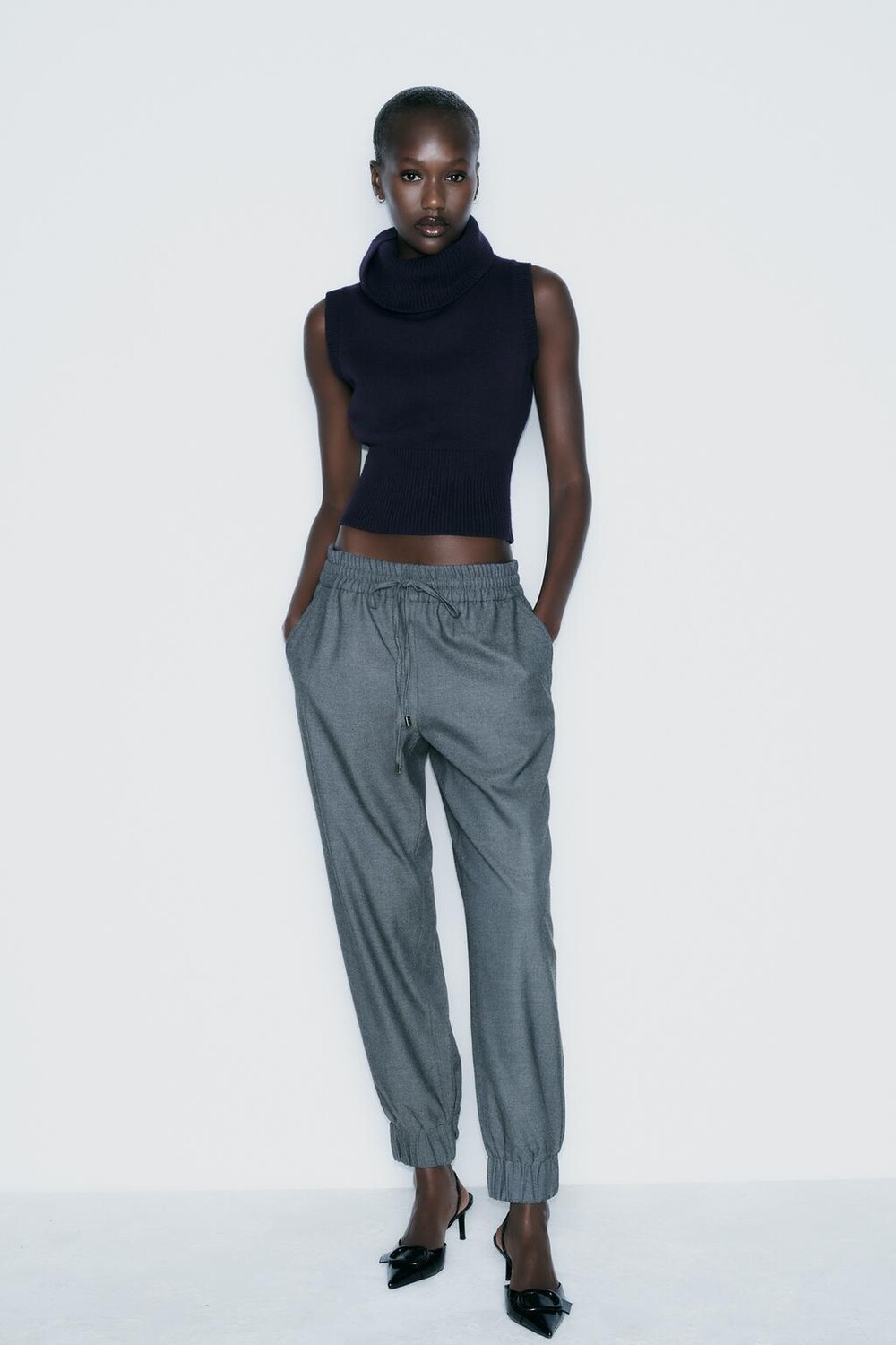 

Брюки с манжетами ZARA, индиго