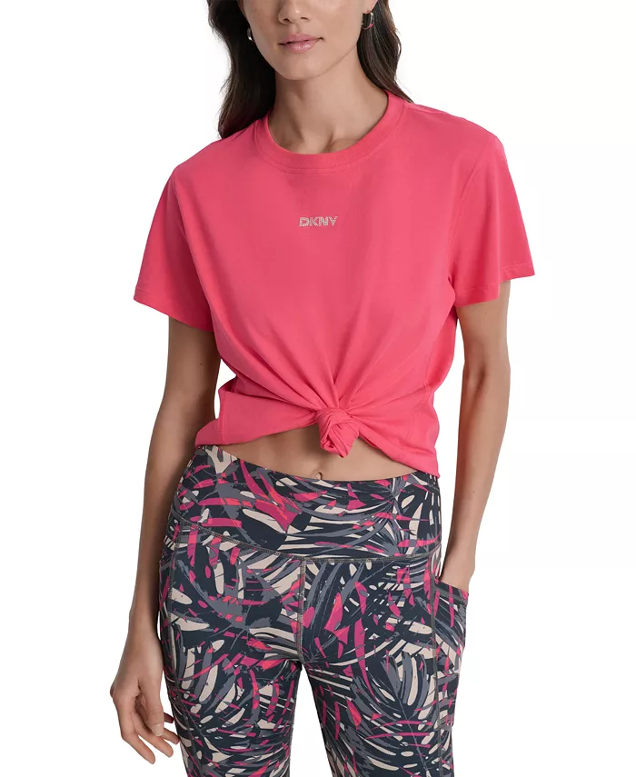 

Женская футболка с логотипом и шипами DKNY, синий
