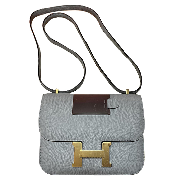 

HERMES Сумка через плечо Constance Epsom Leather, мини кроссбоди для женщин 8U Bleu Glacier Blue