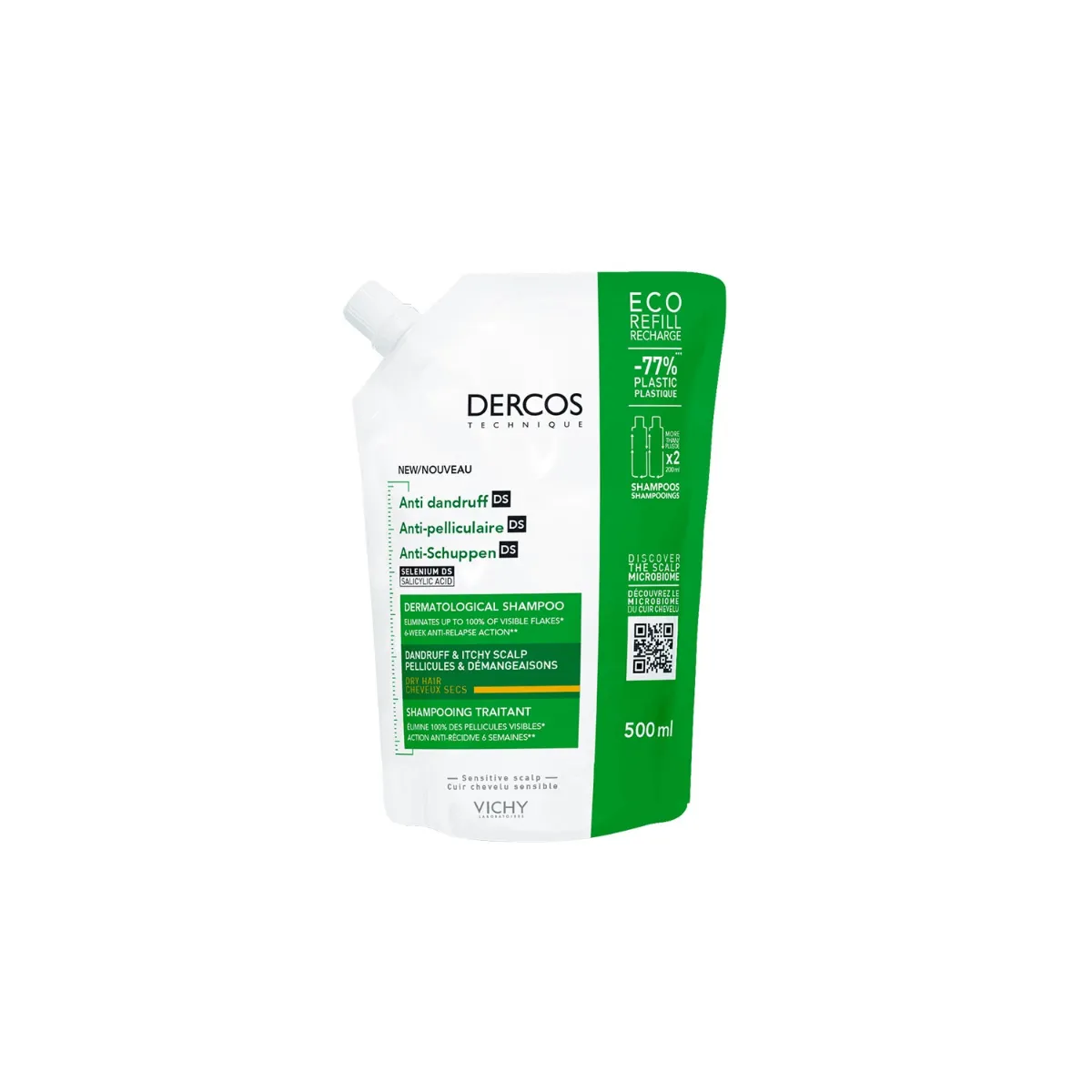 

Vichy Dercos Eco 500 мл шампунь против перхоти сменный блок