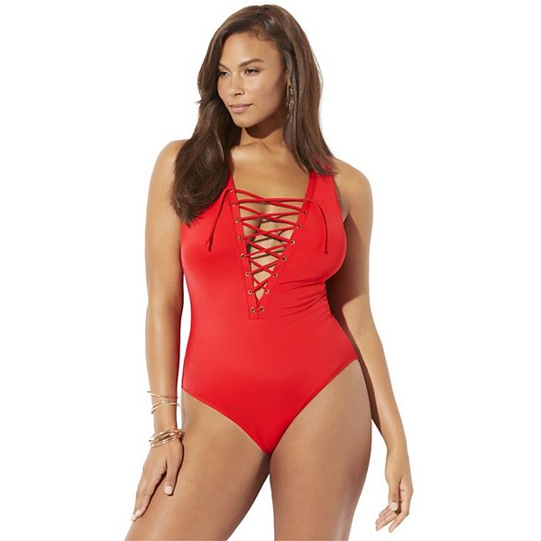 

Женский купальник с шнуровкой Swimsuits For All, Lipstick Red, Красный, Женский купальник с шнуровкой Swimsuits For All, Lipstick Red