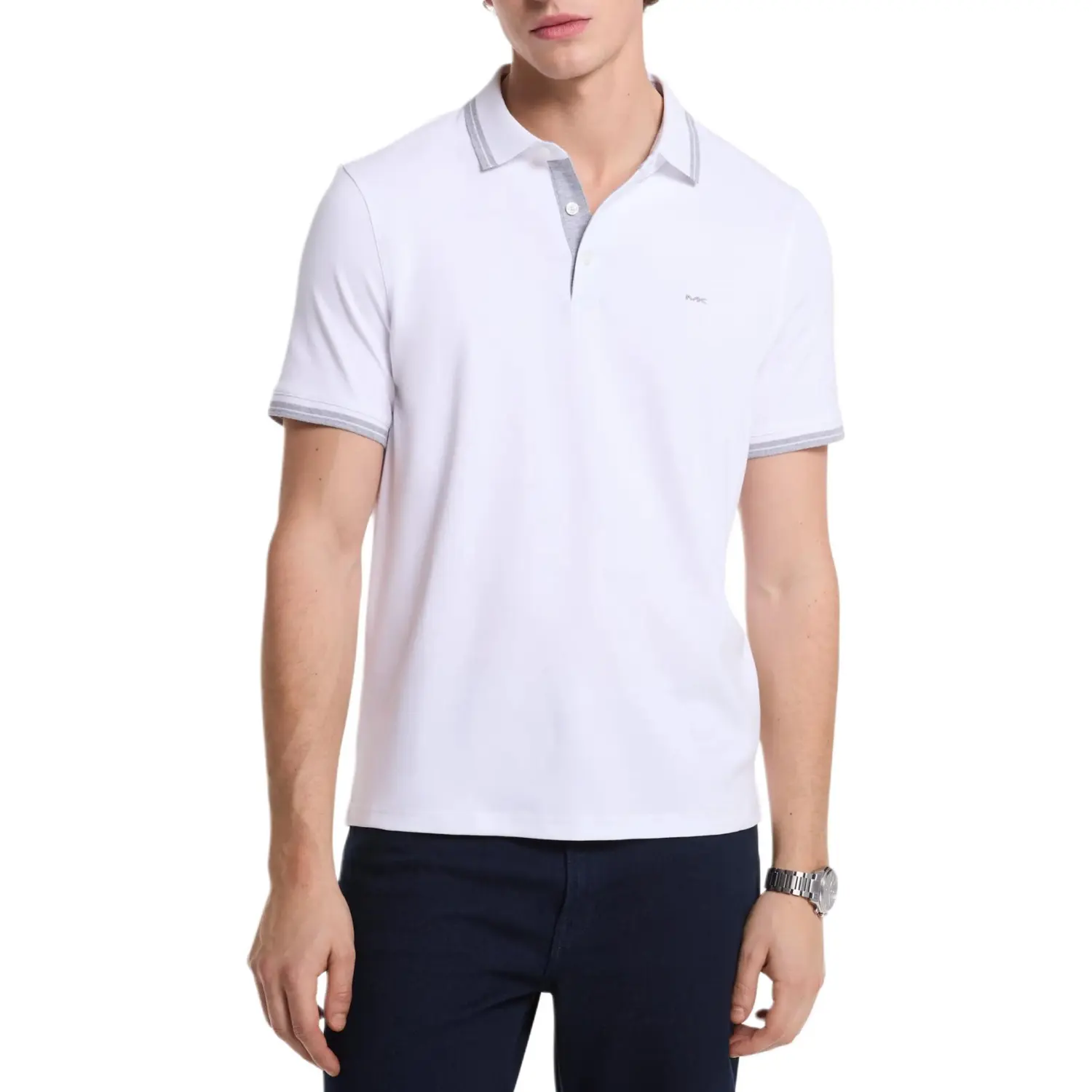 

MICHAEL KORS Белая поло для мужчин, Белый, MICHAEL KORS Белая поло для мужчин