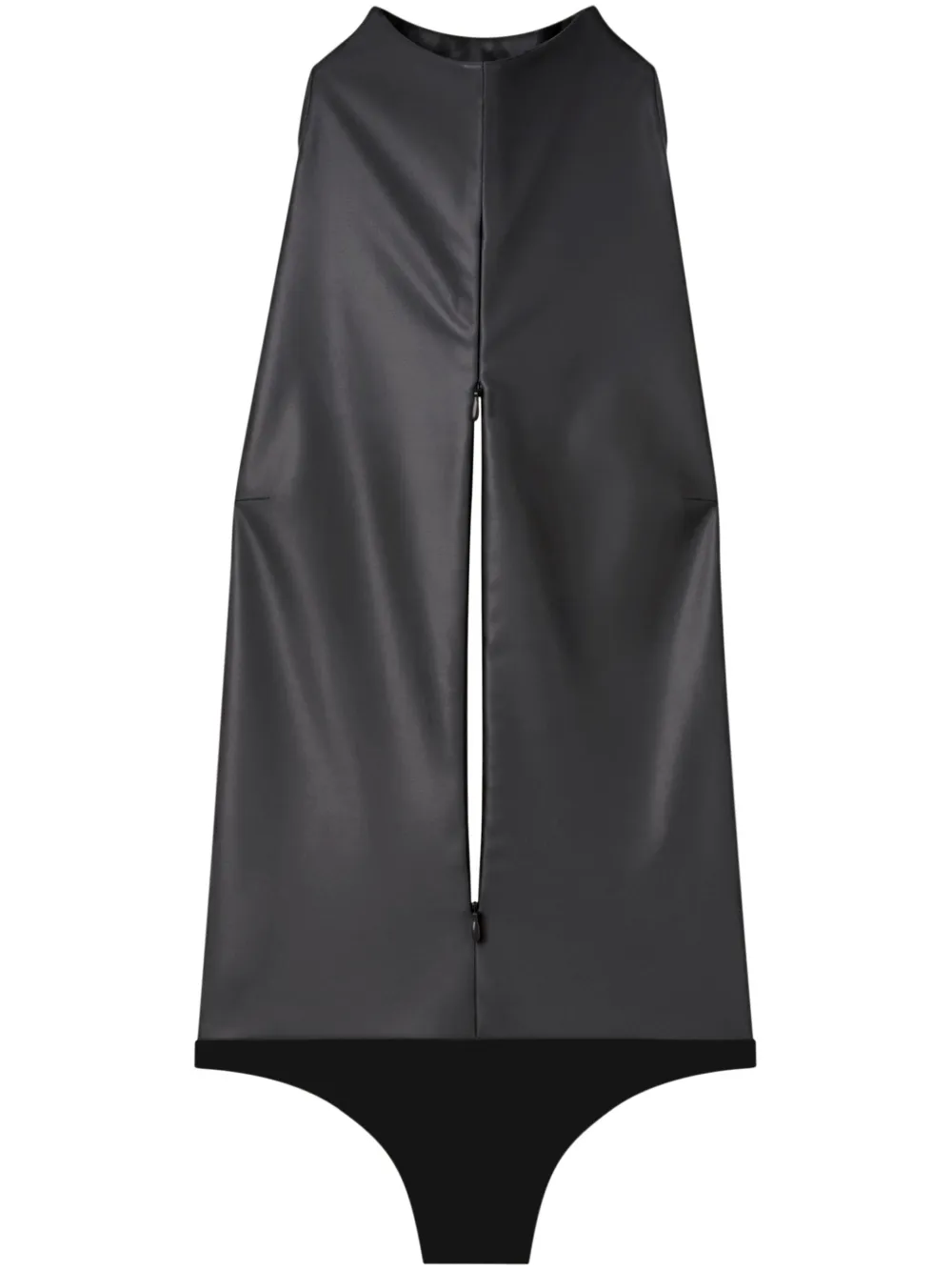 

Боди из искусственной кожи с открытой спиной Courrèges, черный