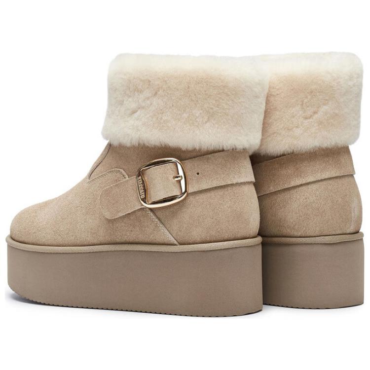 Staccato Снежные пики теплые короткие зимние сапоги женские коричневые - слоновая кость серый, цвет Elephant Beige Gray — фото 4