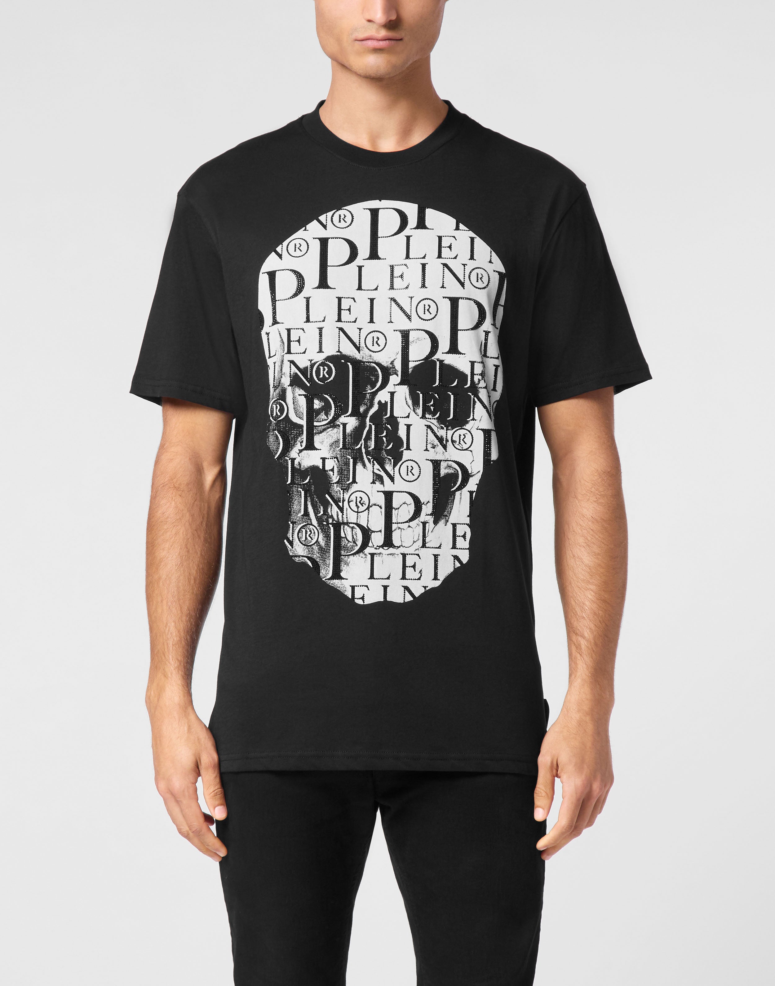 

Футболка Круглый вырез SS Stones Skull Philipp Plein, черный