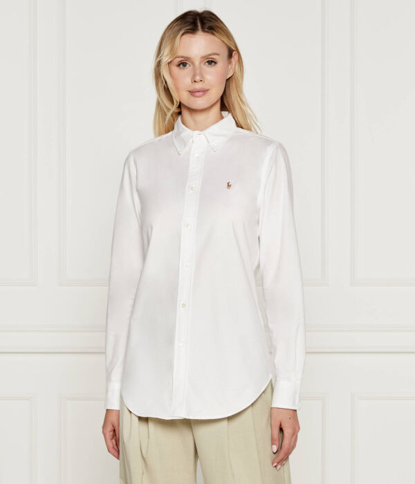 

Рубашка женская Polo Ralph Lauren хлопковая длинная, белый