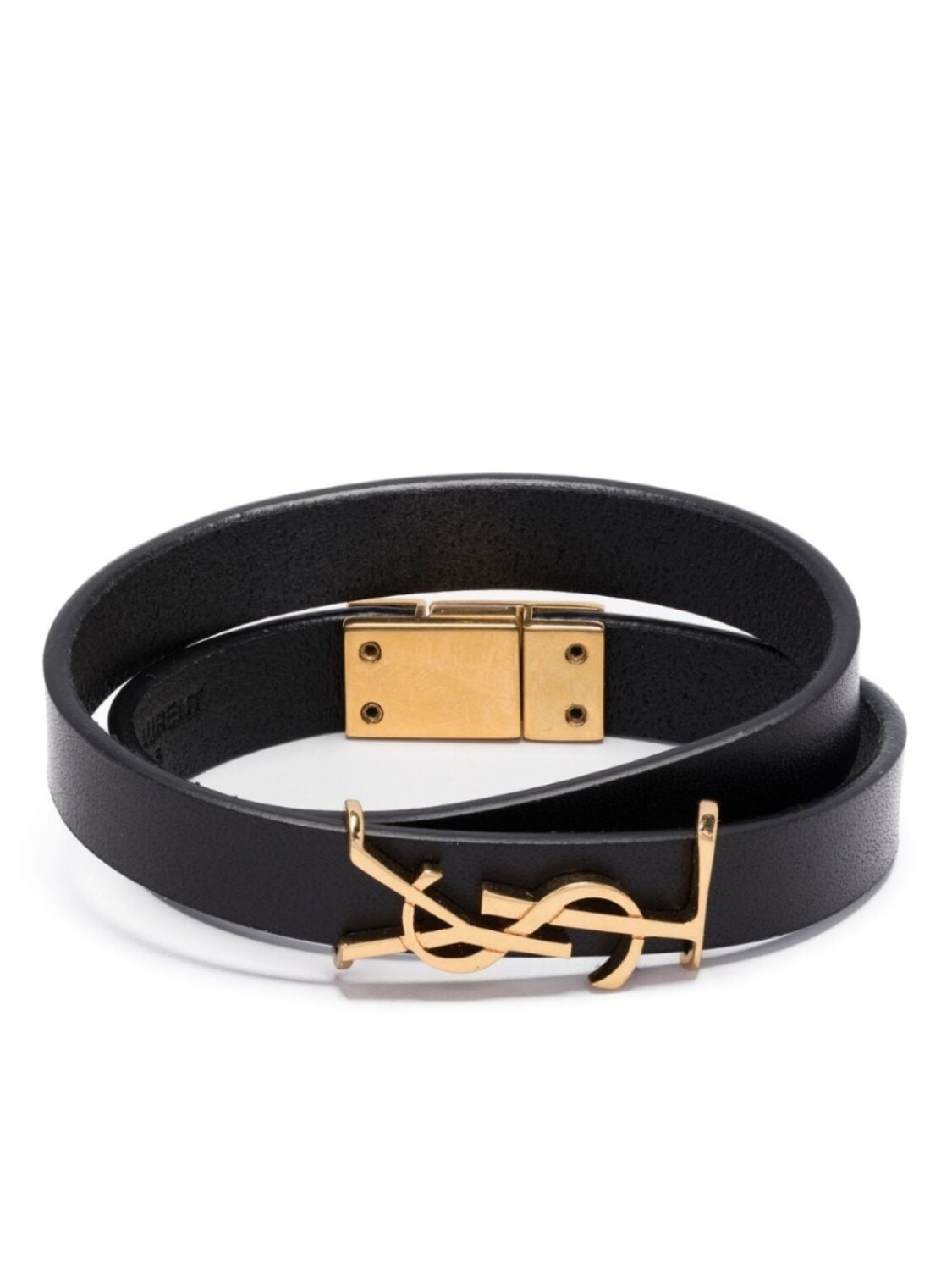 

Браслет из кожи Кассандры Saint Laurent, золотой