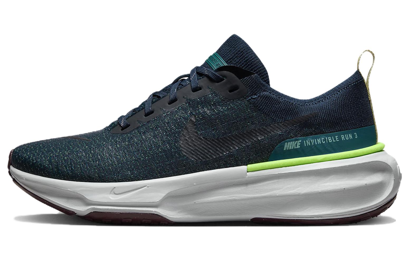 

ZoomX Invincible Run 3 Geode Teal Armory Navy Nike, черно-белая
