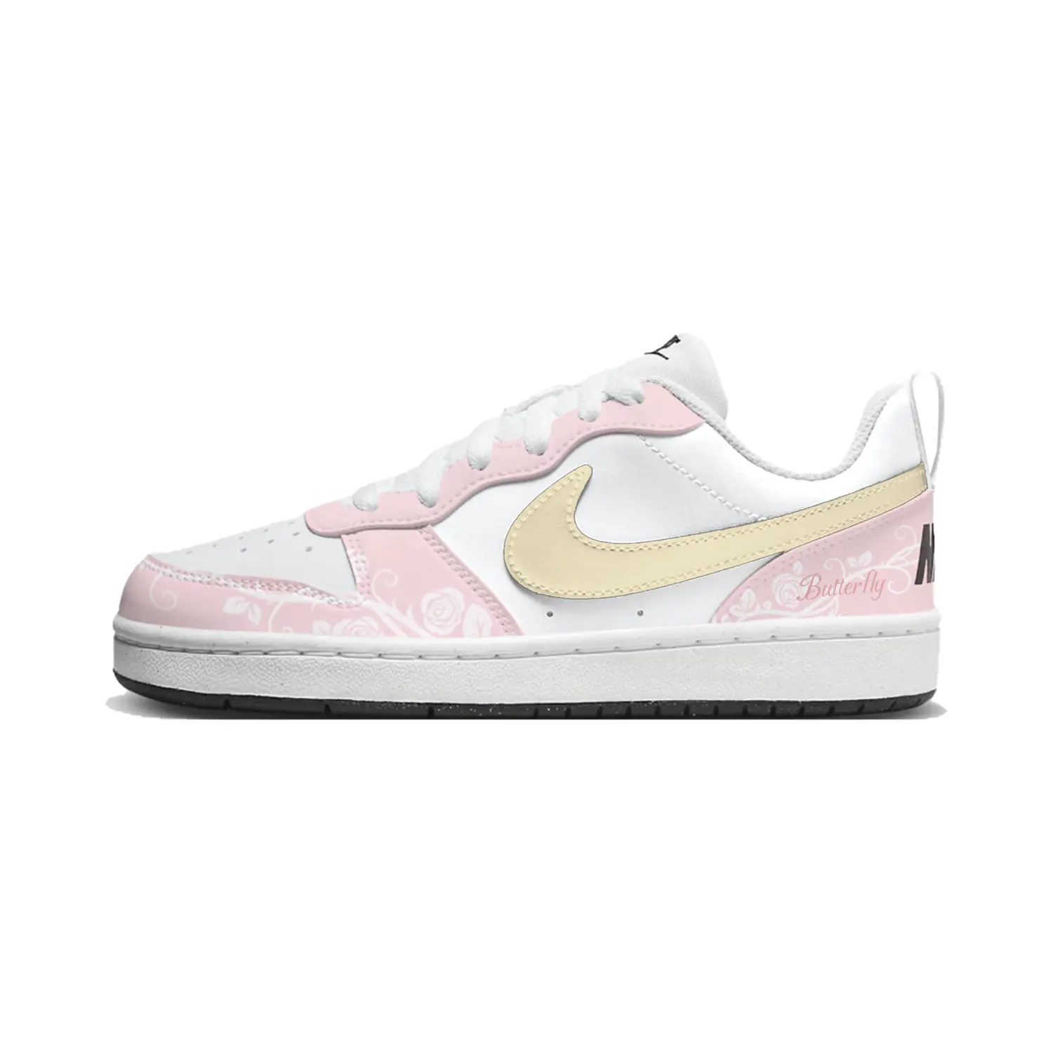 

Nike Кроссовки для скейтбординга Court Borough Peach Swirl Abrasion Resistant низкие детские White Unisex