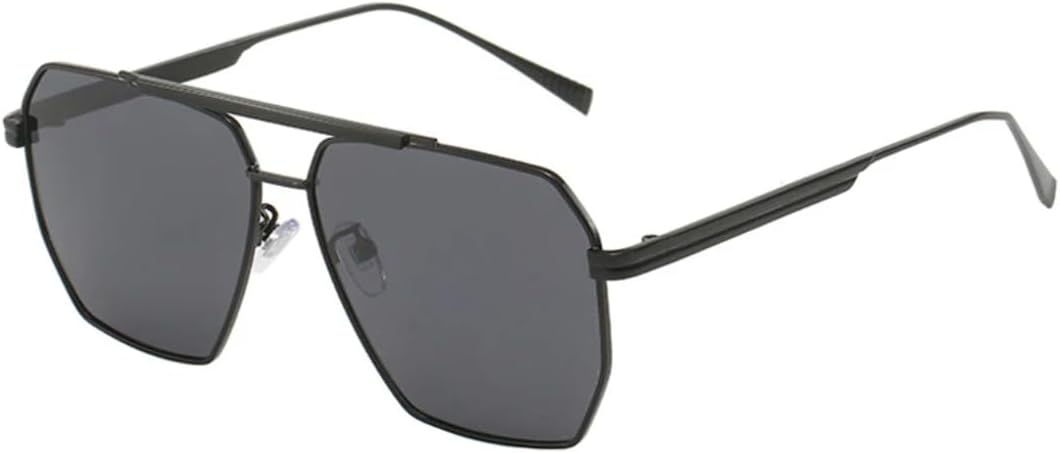 

Крупные солнцезащитные очки, модные женские, металлическая оправа, двусторонние многоугольные солнцезащитные очки, защита от УФ-излучения UV400, мужские очки VVTWSSW, Black Gray