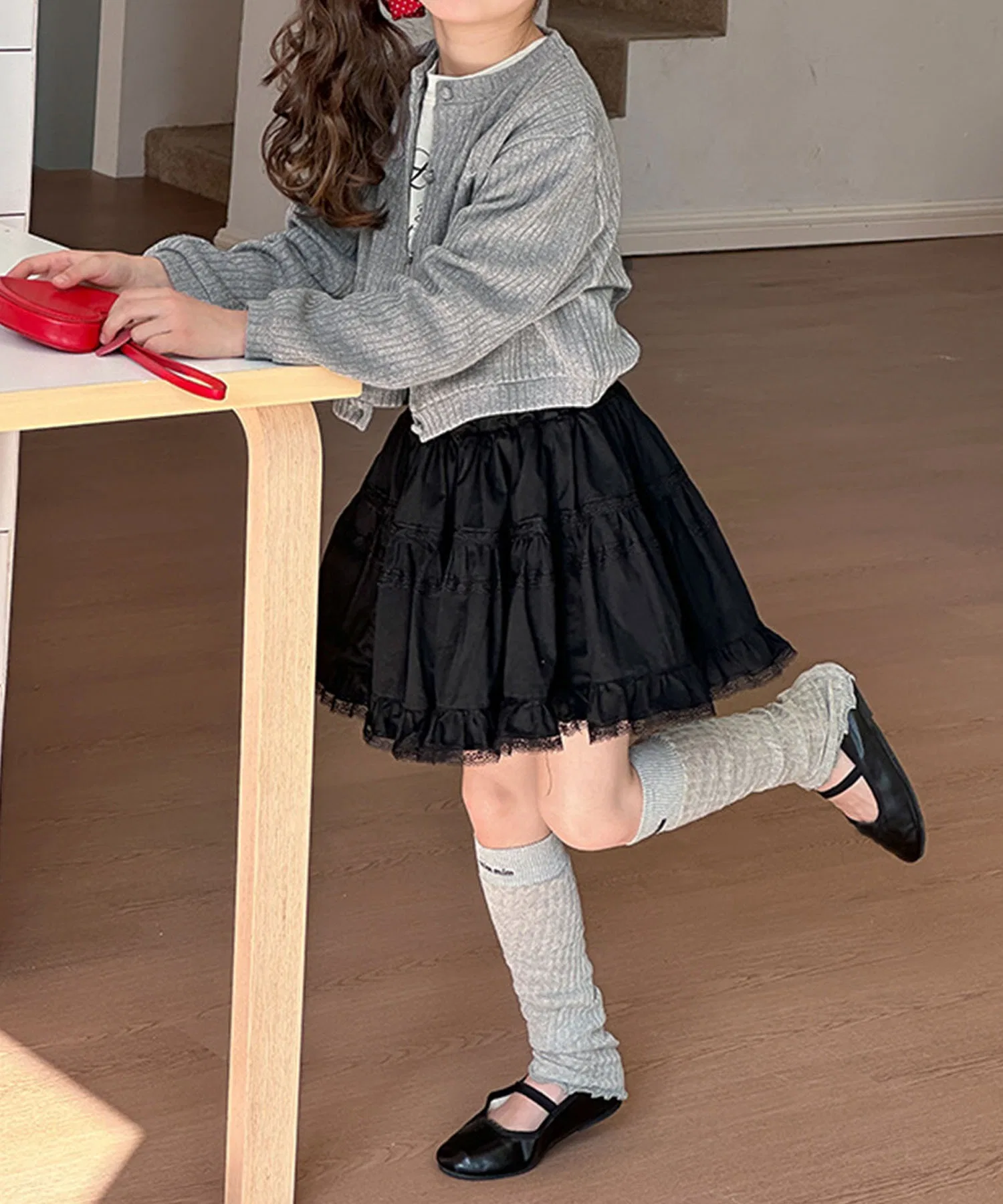 【aimoha-KIDS-】Детский кардиган в рубчик с вышивкой — фото 2