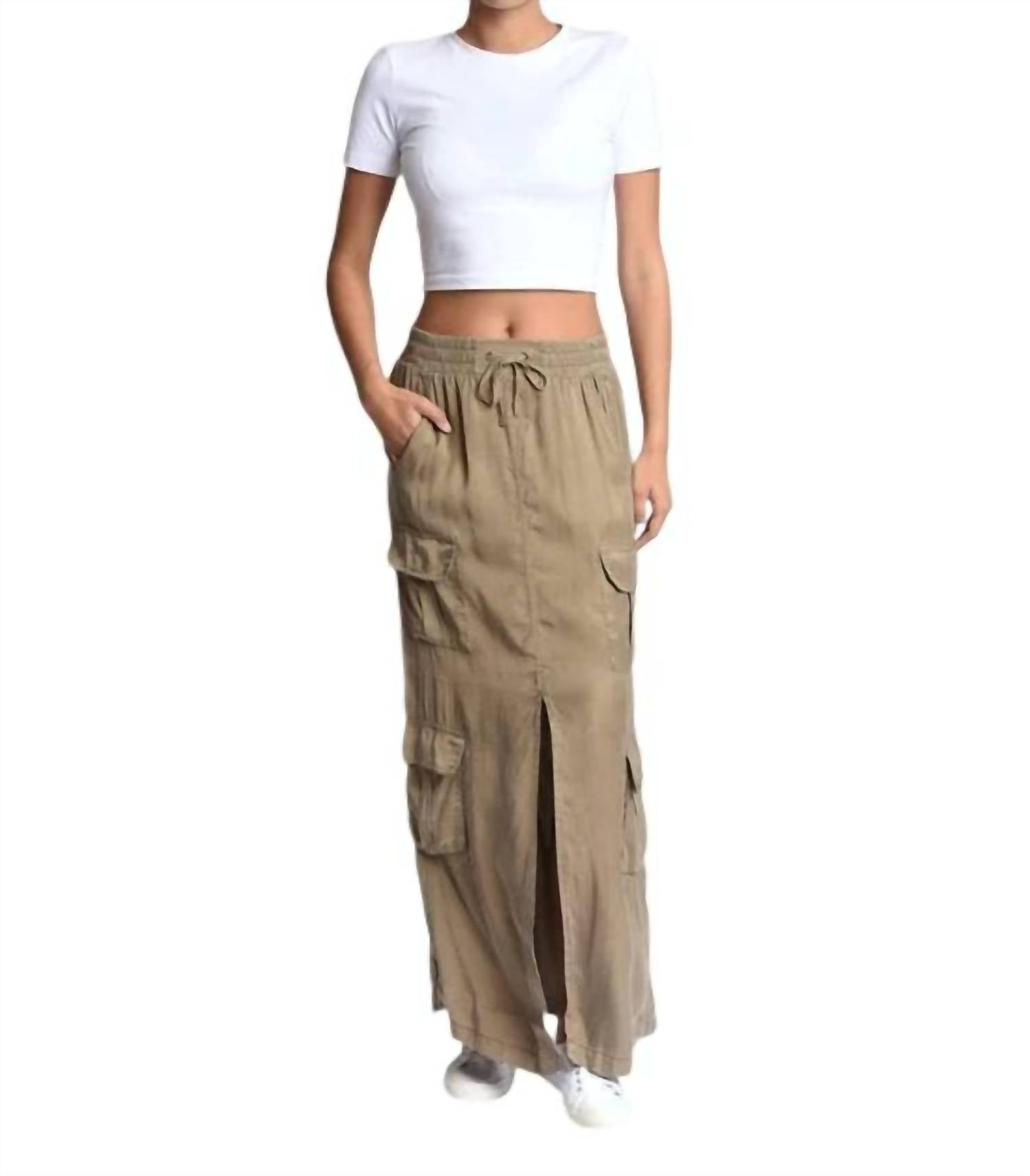 

Юбка-карго Phoenix Tencel цвета Burnt Olive BLANC NOIR