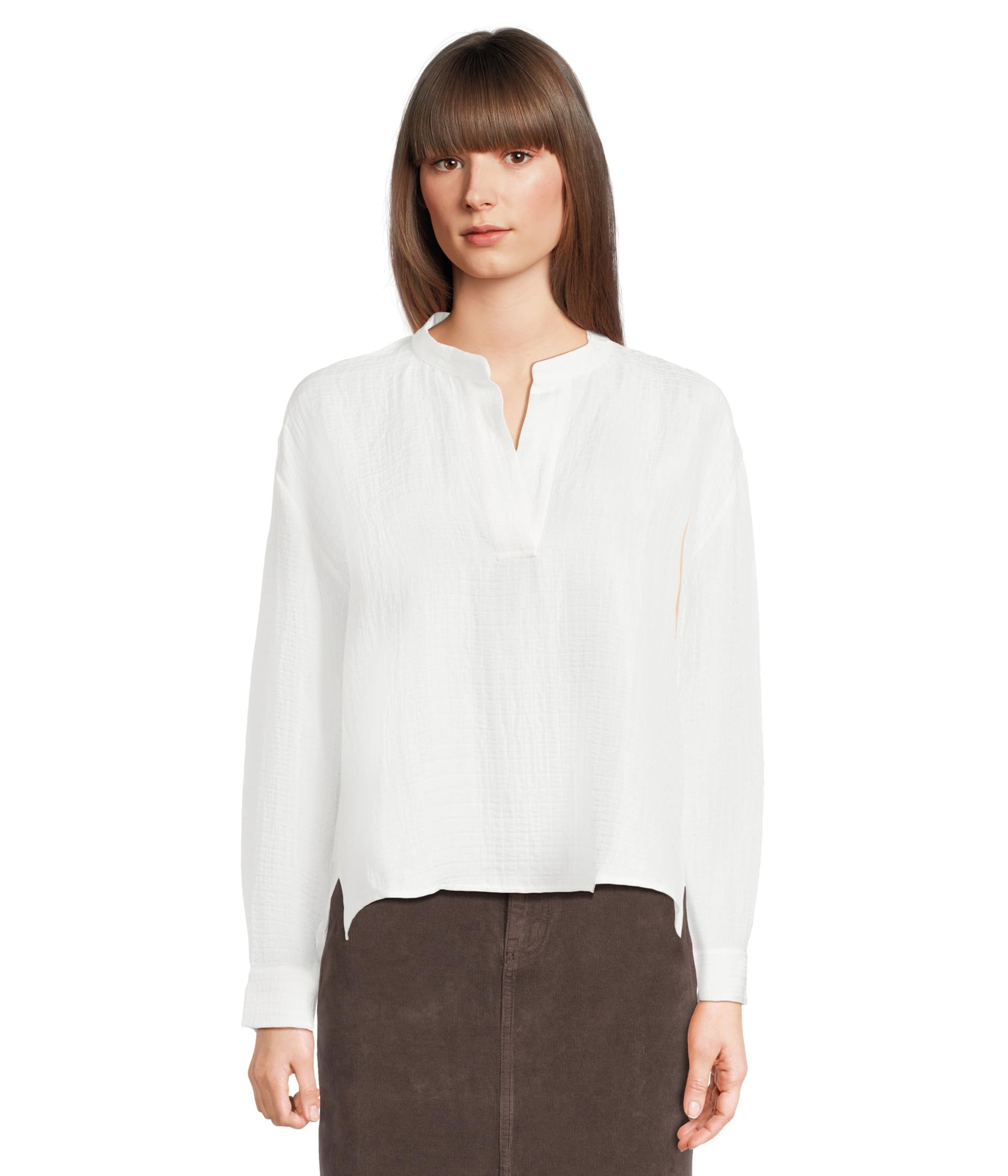 

Топ Eileen Fisher Mandarin Collar Top, слоновая кость
