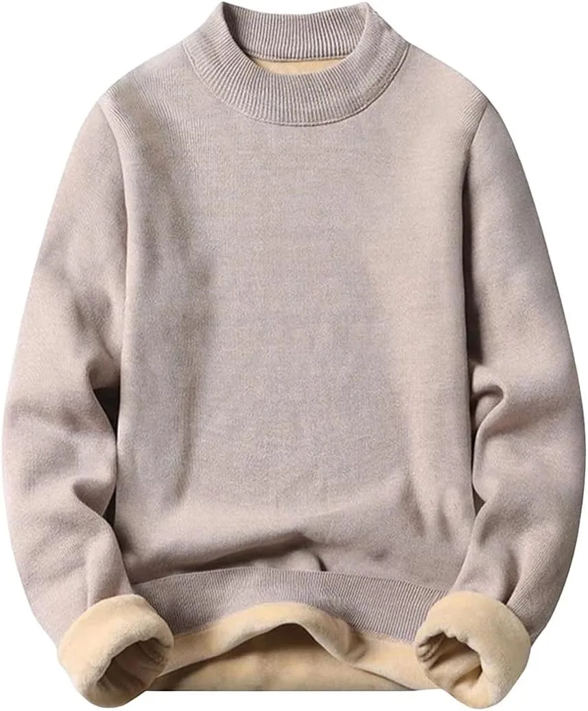 

Мужской свитер с воротником-стойкой, утепленный флисом