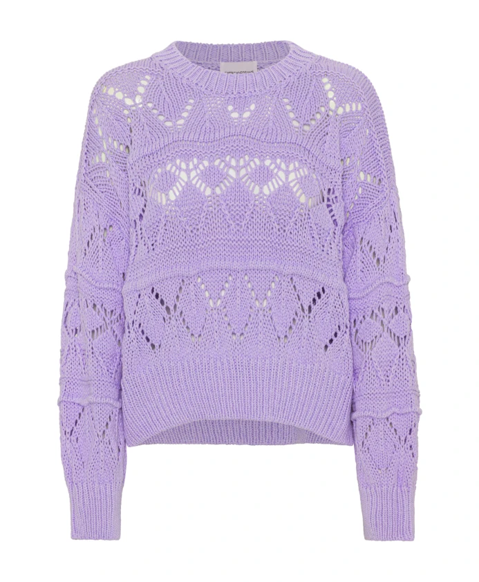 

Хлопковый свитер сиреневого цвета с оригинальным узором. Americandreams, фиолетовый