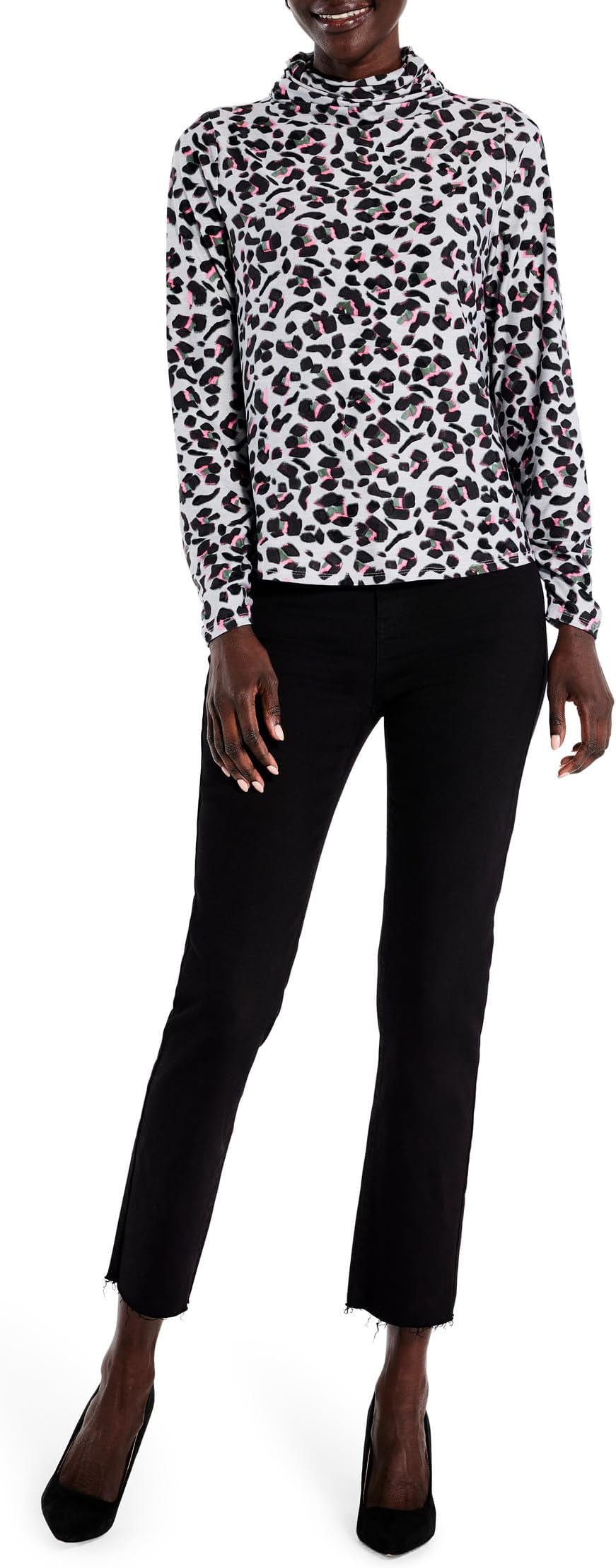 

Топ NIC+ZOE Petite Cheetah Pop Top, цвет Grey Multi