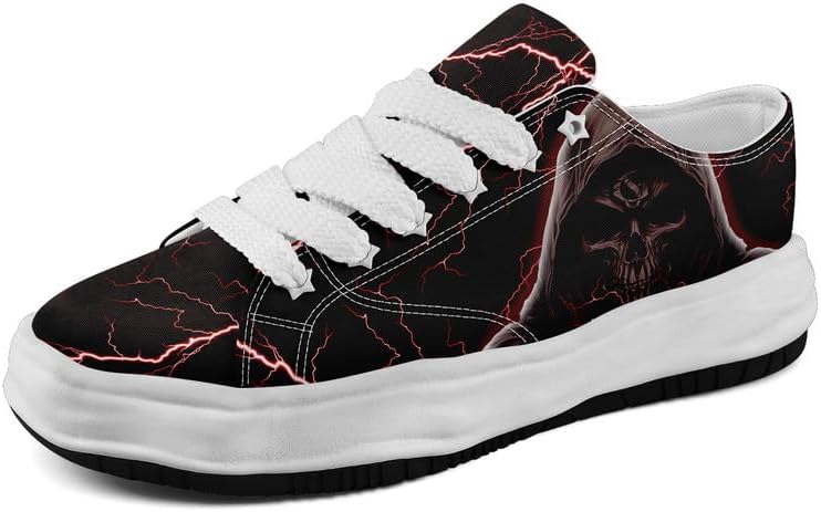 

Кеды AWSOLE Fashion с черепом и розой на холсте для мужчин и женщин, унисекс, готический стиль, модные плоские удобные кроссовки черного, белого и красного цвета