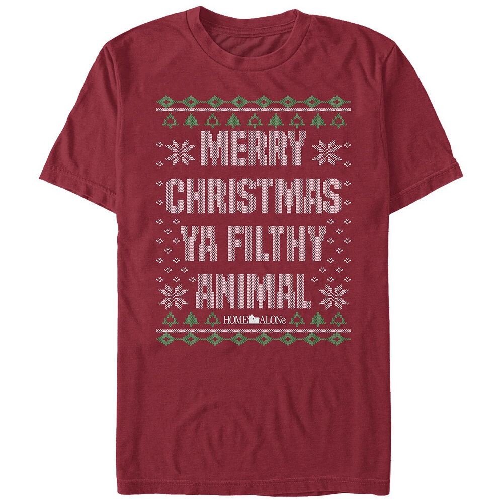 

Свитер с изображением животных Big & Tall Home Alone Merry Christmas Ya Filthy Animal Licensed Character, цвет Cardinal