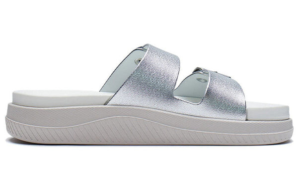 Тапочки clap stylish casual fashion silver slippers Li-Ning, серебряный — фото 3