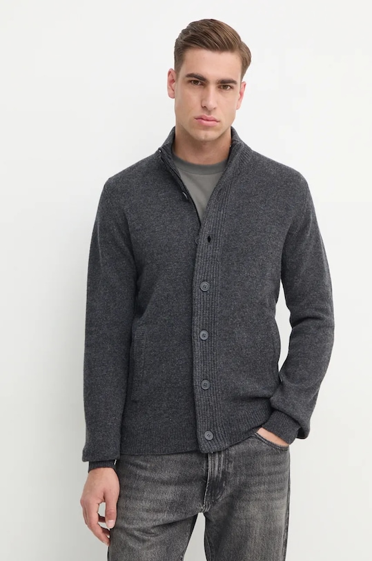 

Шерстяной кардиган Barbour, серый