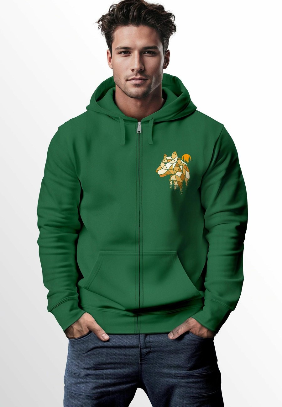 

Толстовка Neverless BÄR OUTDOOR PRINT MOTIV FASHION STREETSTYLE, Bottle Green/Green