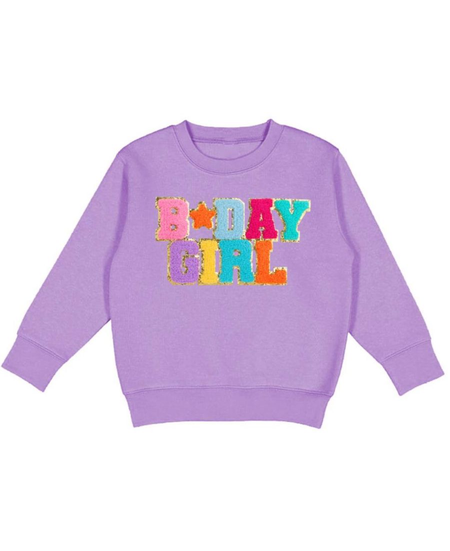 

Толстовка с нашивкой для девочек на день рождения (маленьких и больших) Sweet Wink, Lavender