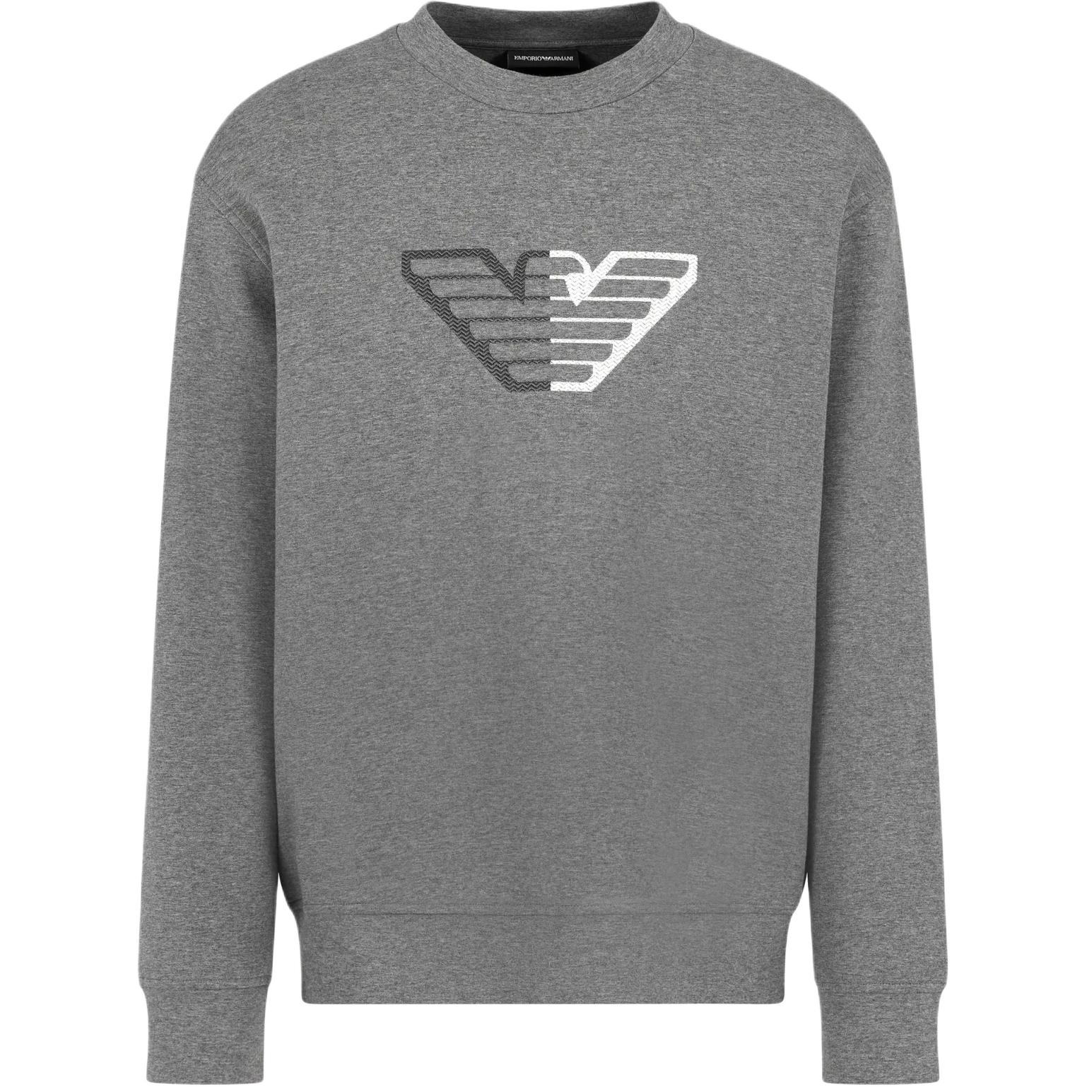 

Футболка с логотипом EMPORIO ARMANI, вязаная, серый меланж