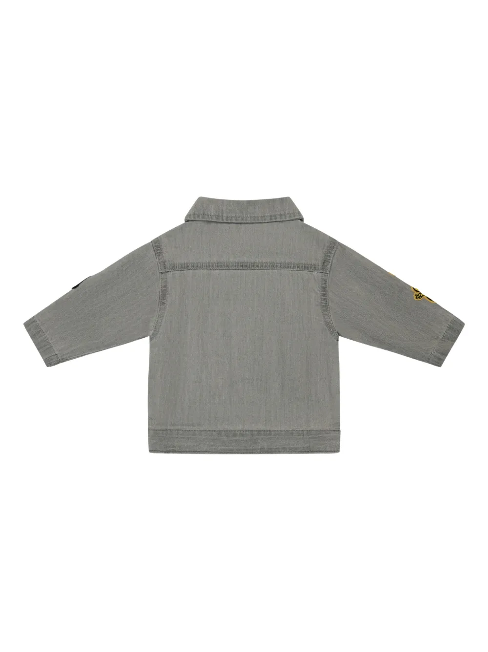Рубашка с аппликацией в виде музыкальных мотивов Stella Mccartney Kids, серый — фото 2