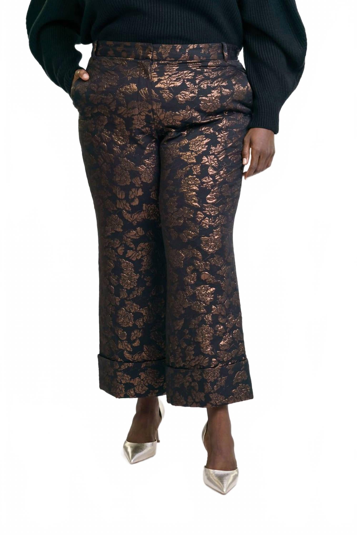 

Широкие брюки Gabe Plus в цвете глубокий бренди Tanya Taylor, Deep Brandy