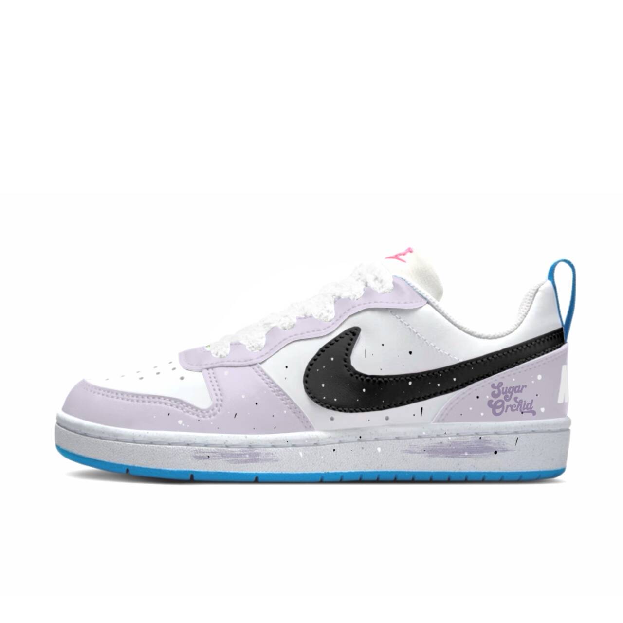 

Nike Court Borough Synthetic Leather Slip Resistant Abrasion Resistant Low top Kids' Skateboarding Shoes Light Purple