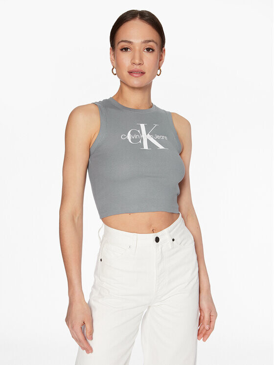 

Топ приталенного кроя Calvin Klein, серый