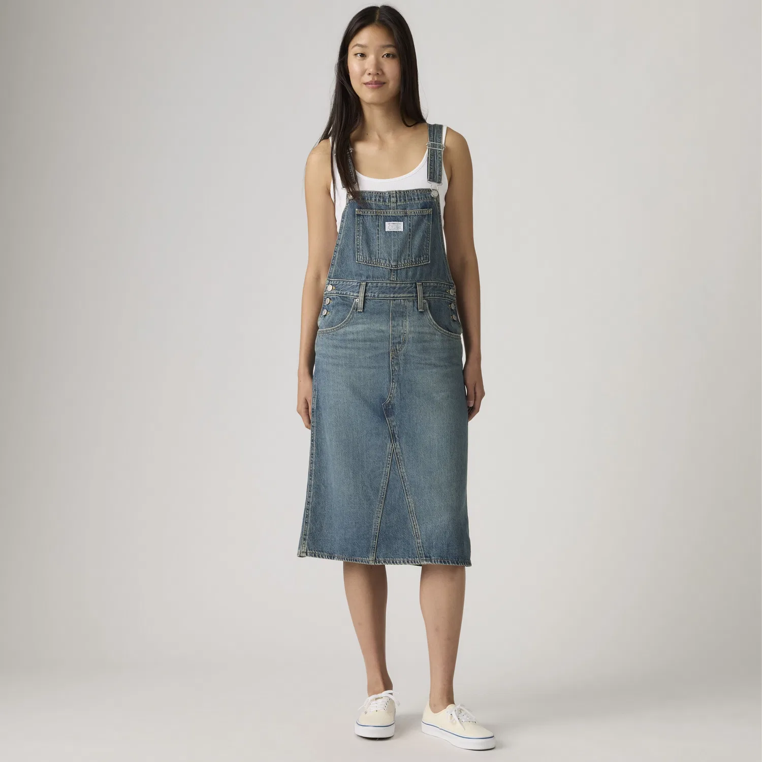 Деконструированный миди-юбочный комбинезон Levi's, Medium Wash