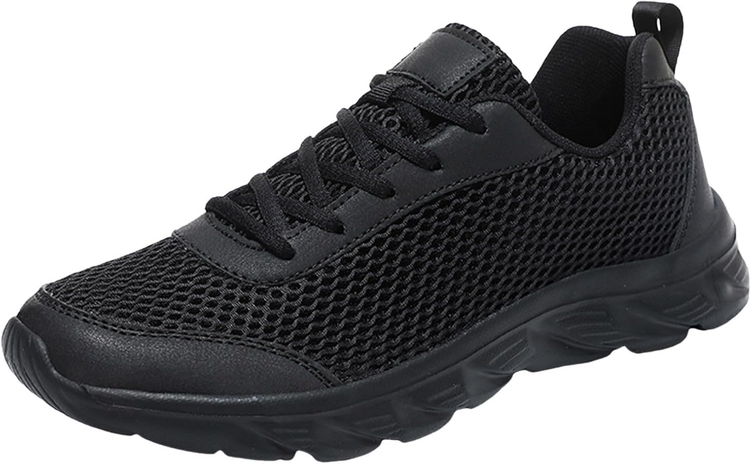 

Мужские беговые кроссовки IWIHMIV, нескользящие, для ходьбы, легкие, дышащие, на шнуровке, для тренировок и повседневного спорта, черный