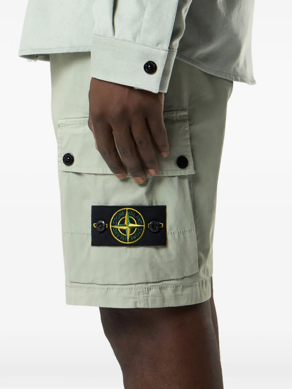 Твиловые cargo-шорты Stone Island, зеленый — фото 2