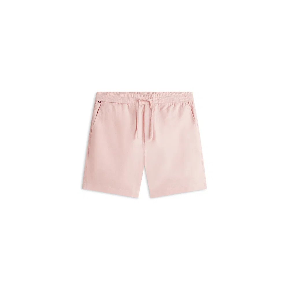 Мужские шорты Dover Fit из смесового льна на резинке светло-розовые от Tommy Hilfiger — фото 2