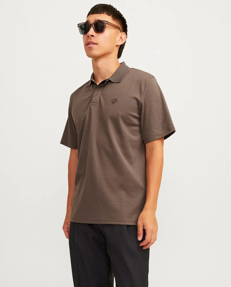

Мужская рубашка-поло с короткими рукавами Jack & Jones, коричневый