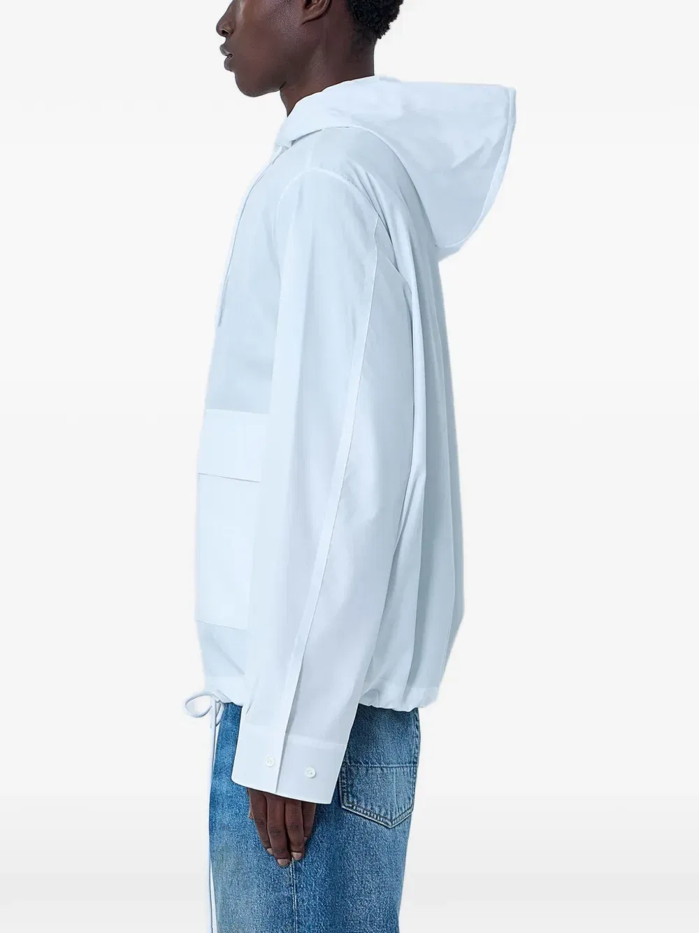 Рубашка-накидка с капюшоном на шнуровке Lacoste, белый — фото 2