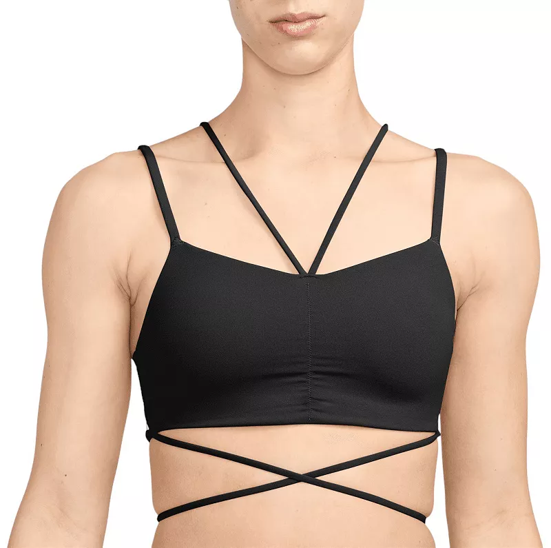 

Женский спортивный бюстгальтер с мягкой подкладкой и легкой поддержкой Nike Zenvy на бретелях, черный
