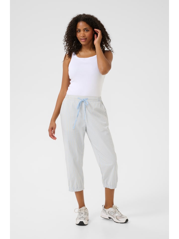 

Kaffe Брюки свободного кроя KAnaya в цвете Nantucket Breeze/Белая полоска