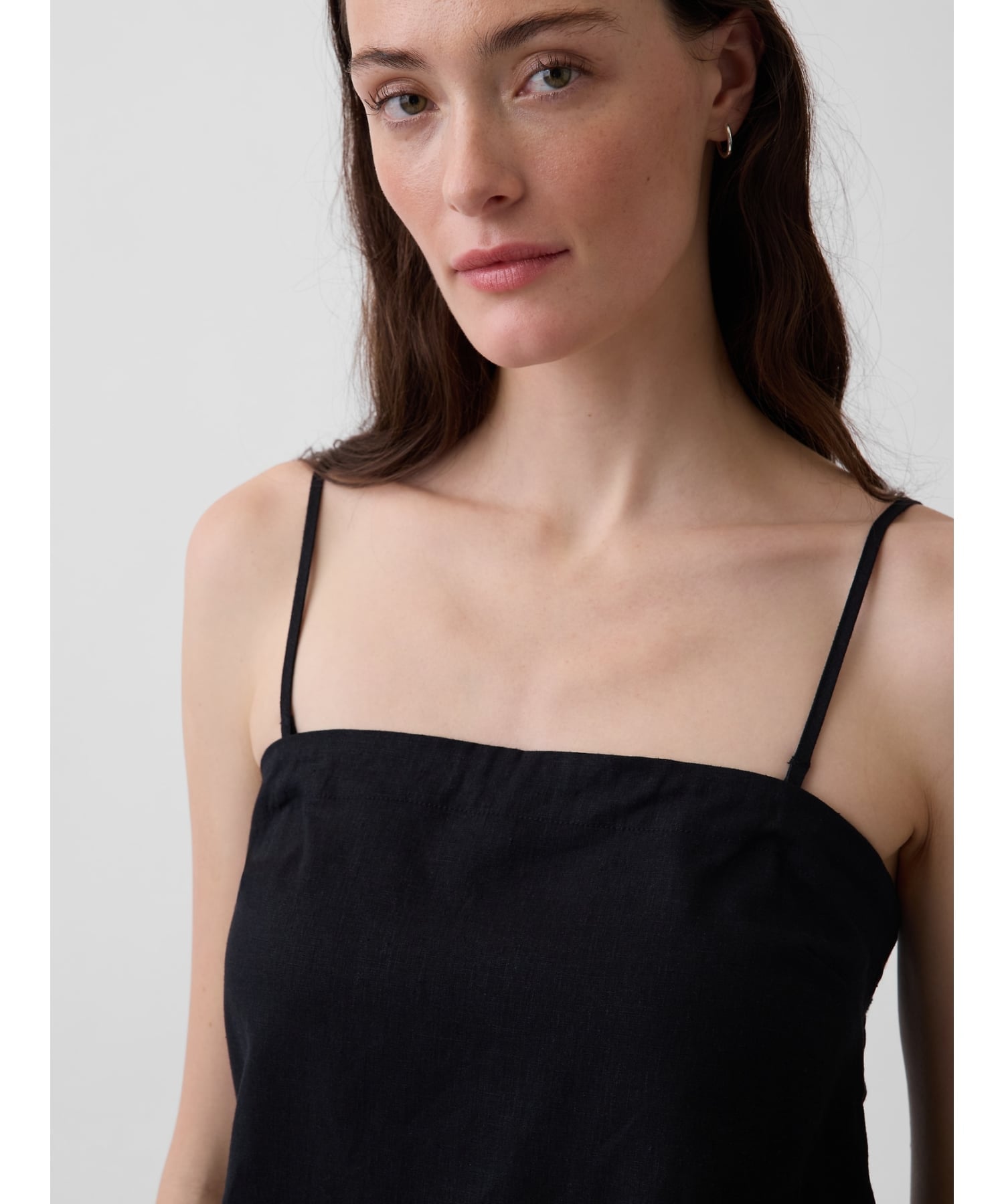 (W) Майка из льняной смеси GAP, BLACK — фото 4