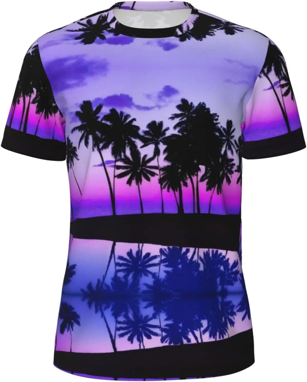 

Футболка мужская Palm Tree Purple Sunset, короткий рукав, сетчатая ткань KOPOSTYZT